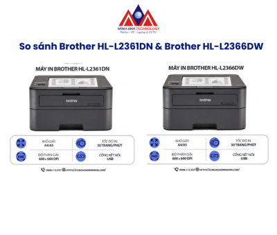 So sánh Brother HL-2361DN và HL-2366DW – Nên chọn Network hay WiFi?