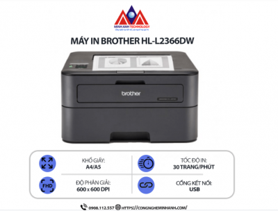 Mua máy in Brother HL-L2366DW – Giải pháp in đảo mặt tự động cho văn phòng hiện đại tại TP.HCM