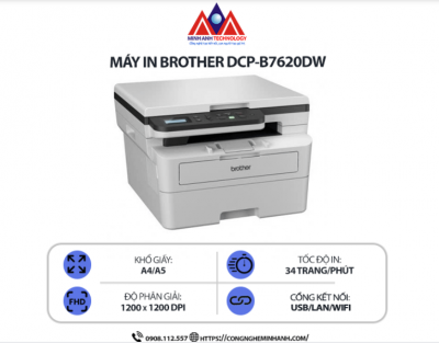Máy in đa năng Brother MFC-7620DW – In, scan, copy, fax, WiFi tiện lợi