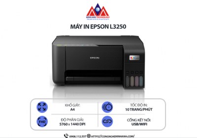 Epson L3250 – Máy in WiFi đa năng, tiết kiệm chi phí cho văn phòng hiện đại