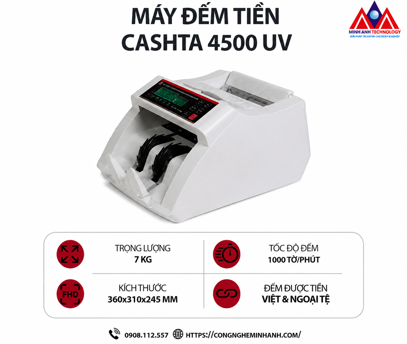 Máy đếm tiền CASHTA 4500UV
