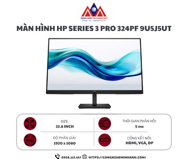 Màn hình HP Series 3 Pro 324pf 9U5J5UT (23.8Inch/ Full HD/ 5ms/ 100HZ/ 250cd/m2/ IPS)