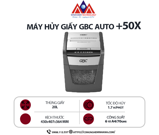 Máy hủy giấy GBC AUTO +50