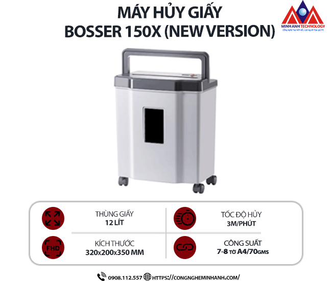 Máy hủy giấy BOSSER 150X (New Version)