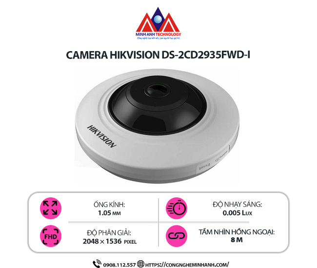 Camera Hikvision DS-2CD2935FWD-I - Camera Toàn Cảnh 360° Chất Lượng Cao, Giám Sát Hiệu Quả, Hình Ảnh Sắc Nét