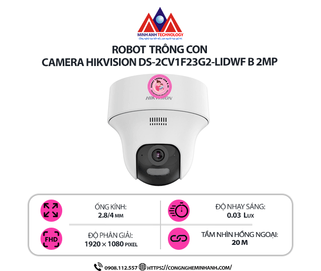 Camera Hikvision DS-2CV1F23G2-LIDWF B 2MP – Camera Wifi Ngoài Trời, Chống Nước, Hình Ảnh Sắc Nét