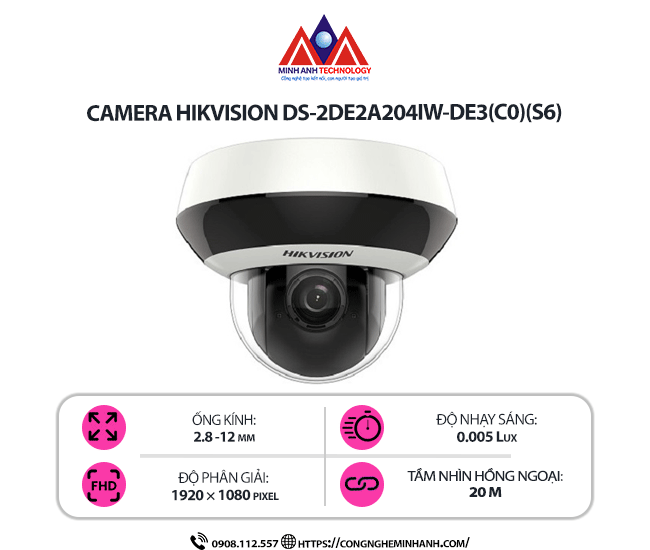 Camera Hikvision DS-2DE2A204IW-DE3(C0)(S6) – Giám Sát 24/7 Với Công Nghệ Hiện Đại, Chất Lượng Hình Ảnh Sắc Nét