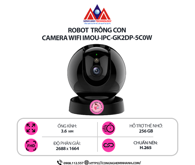 Camera WiFi IMOU IPC-GK2DP-5C0W - Full HD 2K, AI phát hiện người, Đàm thoại 2 chiều