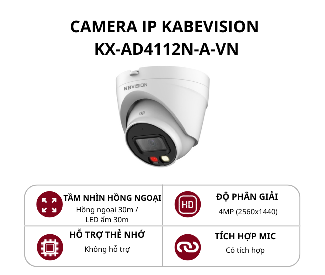 Camera Dome 4.0MP KBVision KX-AD4112N-A-VN
