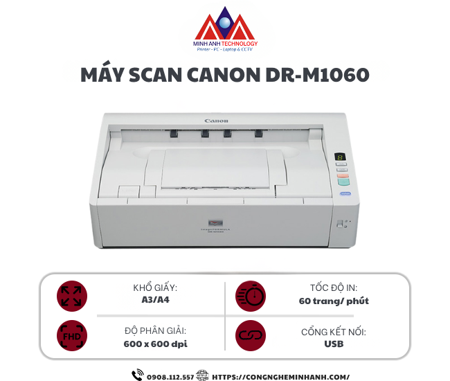 Máy Scan Canon DR-M1060 (A3/A4/ Đảo mặt/ USB)