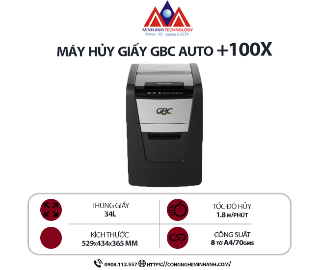 Máy hủy giấy GBC AUTO +100