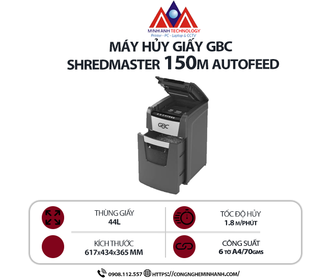 Máy hủy giấy GBC SHREDMASTER 150M AUTOFEED