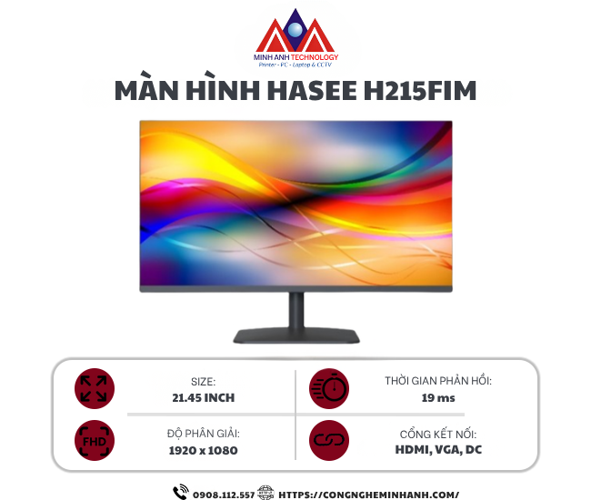 Màn hình HASEE H215FIM (21.45 inch/ FHD/ VA/ 75Hz/ Black)