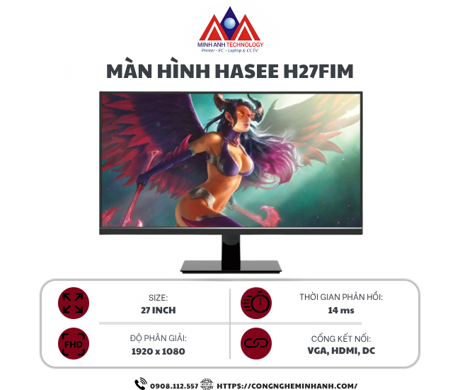Màn hình HASEE H27FIM (27 inch/ FHD/ IPS/ 75Hz/ Black)