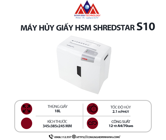 Máy hủy giấy SHREDSTAR S10