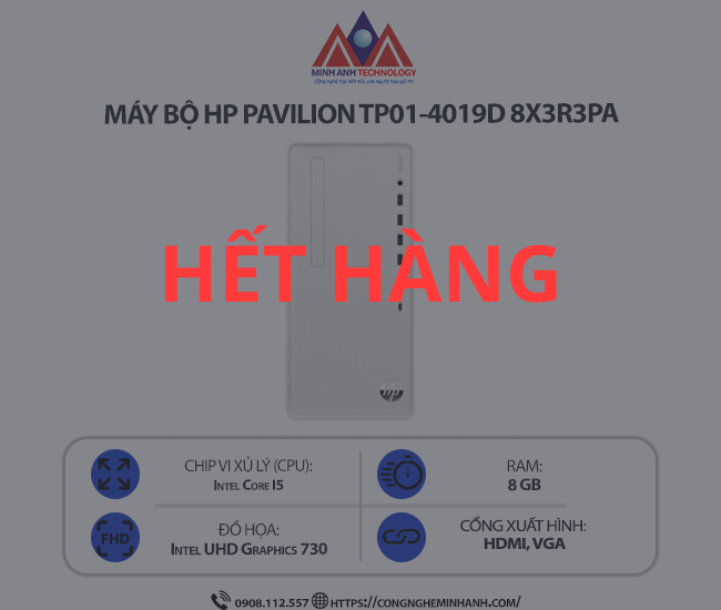 Máy bộ HP Pavilion TP01-4019d 8X3R3PA (i5 13400/ Ram 8GB/ SSD 512GB/ Windows 11/ 1Y)