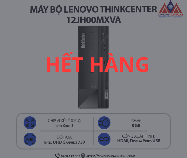 Máy bộ Lenovo ThinkCentre neo 50s Gen 4 12JH00MXVA (i3 13100/ Ram 8GB/ SSD 256GB/ 1Y)
