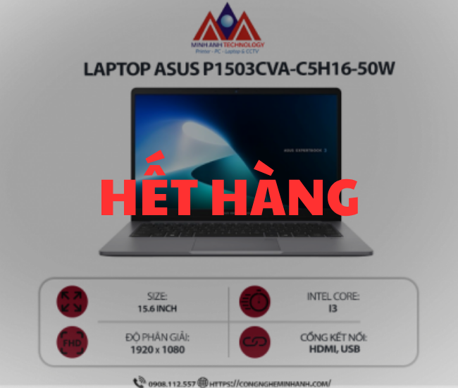 Laptop Asus P1503CVA (Core 5-210H/16GB/512GB SSD/Intel Graphics/Win 11 Home/Xám)