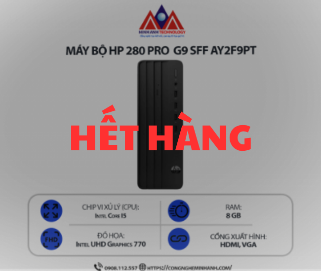 Máy bộ HP 280 Pro G9 SFF AY2F9PT (i5-14500/ Ram 8GB/ SSD 512GB/ Windows 11 Home/ 1Y)