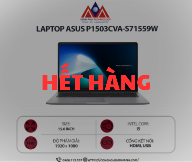 Laptop Asus P1503CVA (i5-13420H/16GD5/512G-SSD/W11H XÁM)