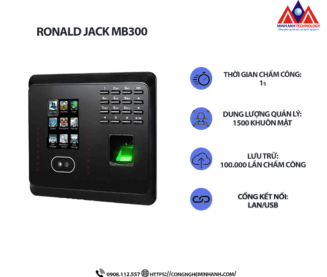 Máy Chấm Công khuôn mặt Ronald Jack MB300