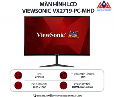 Màn hình máy tính Viewsonic VX2719-PC-MHD (27 inch VA/ 1920 x 1080/ 250 cd/m2/ 1ms/ 240Hz/ Curved), bảo hành 24 tháng