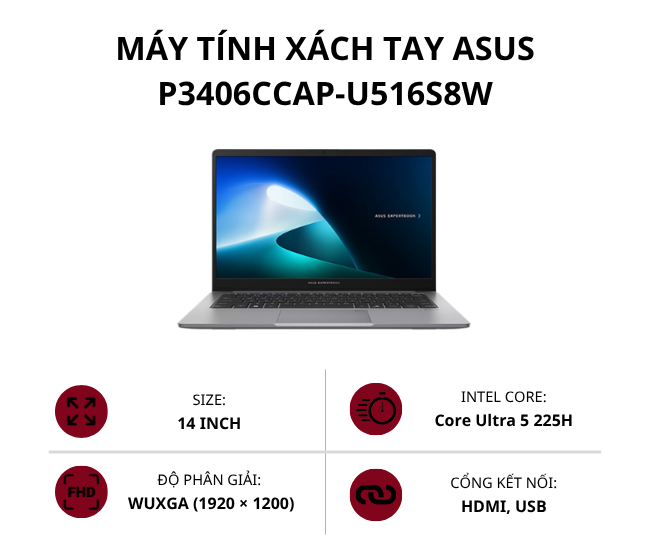 Máy tính xách tay Asus P3406CCAP-U516S8W (14