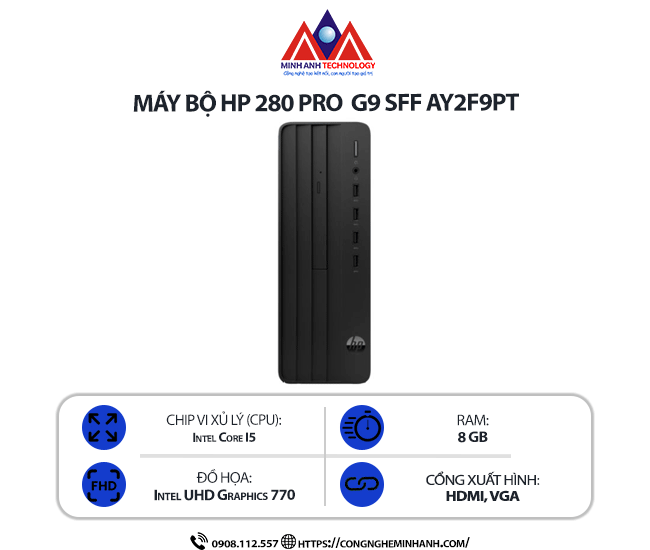 Máy bộ HP 280 Pro G9 SFF AY2F9PT (i5-14500/ Ram 8GB/ SSD 512GB/ Windows 11 Home/ 1Y)