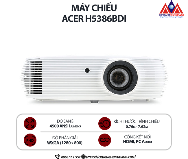 Máy chiếu Acer H5386BDi (DLP/ 4500 Ansi Lumens/ WUXGA)