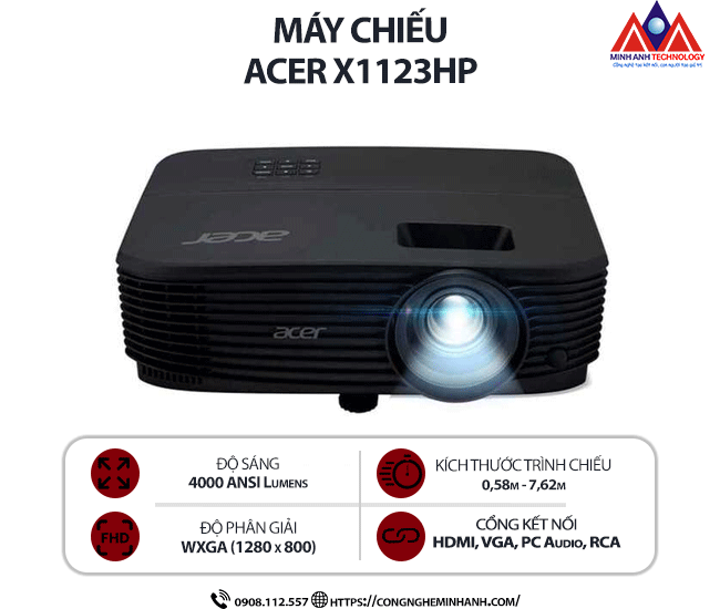 Máy chiếu Acer X1123HP (DLP/ 4000 Lumens/ WXGA)