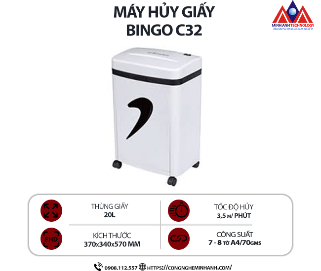 Máy hủy giấy BINGO C32