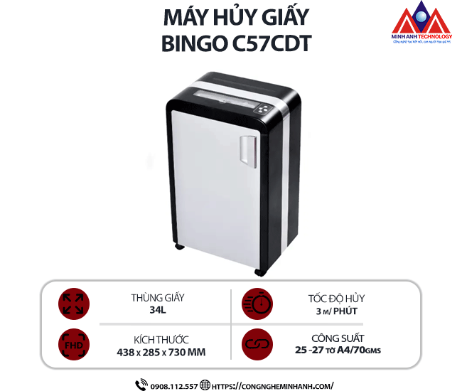 Máy hủy giấy BINGO C57CDT