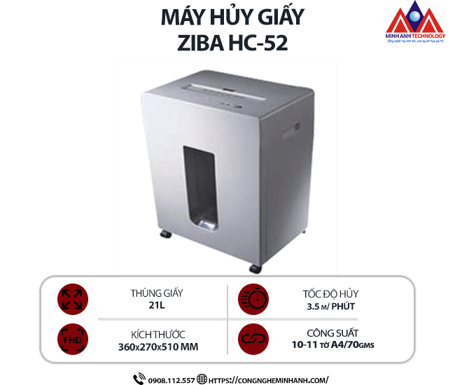 Máy hủy giấy ZIBA HC-52