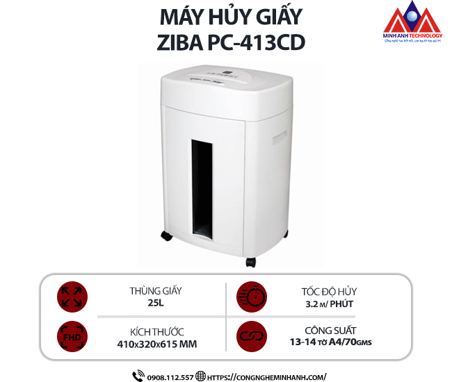 Máy hủy giấy ZIBA PC-413CD