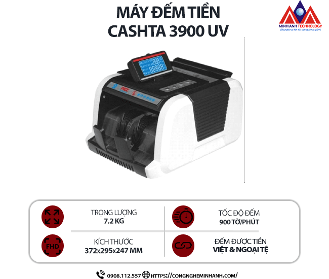 Máy đếm tiền CASHTA 3900UV