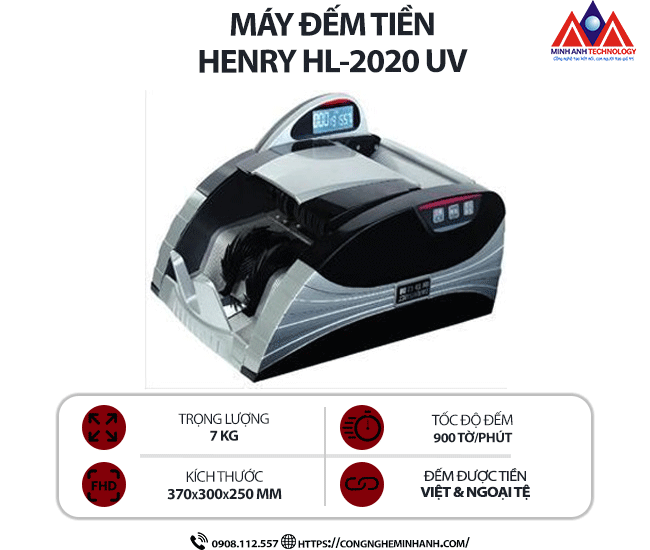Máy đếm tiền HENRY HL-2020UV