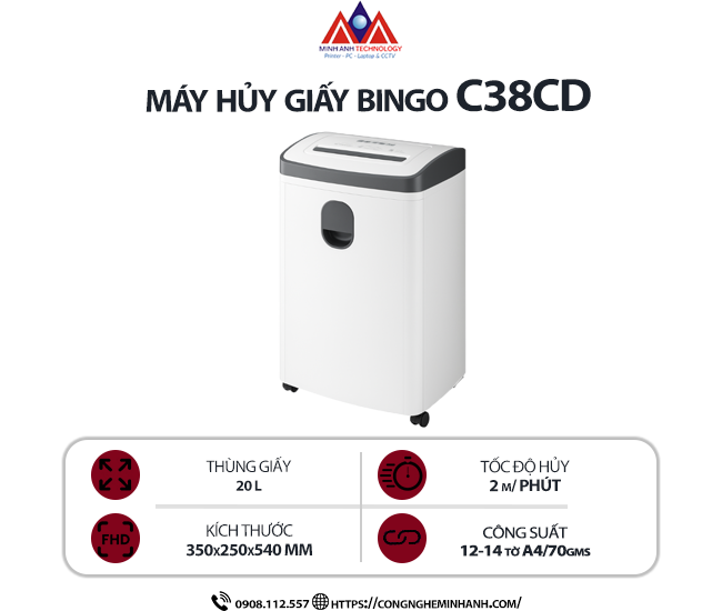 Máy hủy tài liệu Bingo C38CD