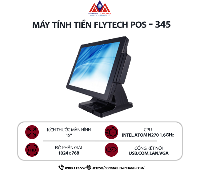 Máy tính tiền Flytech POS-345