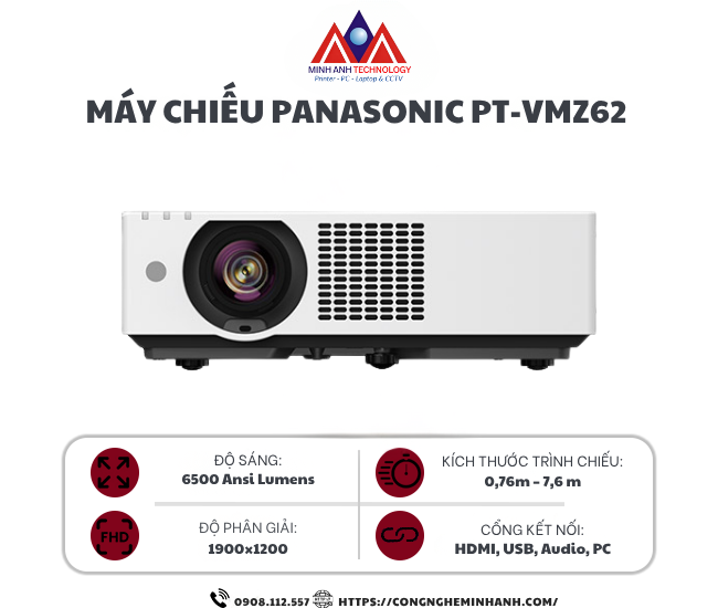 Máy chiếu Panasonic PT-VMZ62 (Công nghệ LCD)