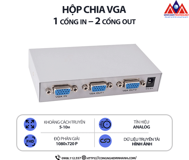HỘP CHIA VGA 1 cổng in – 2 cổng out
