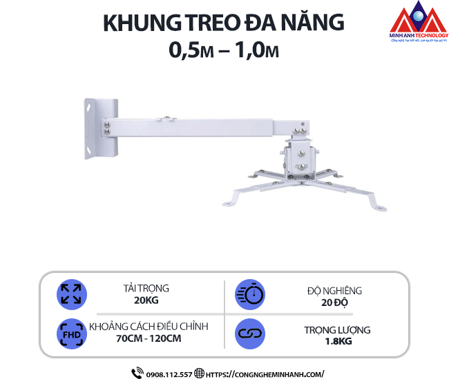 Khung treo máy chiếu đa năng  0,5m – 1,0m