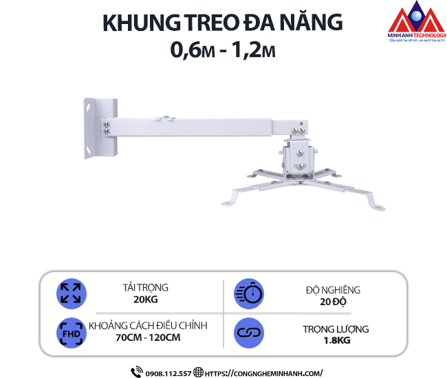 Khung treo máy chiếu đa năng  0,6m - 1,2m