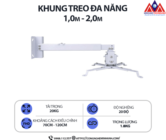 Khung treo máy chiếu đa năng  1,0m - 2,0m