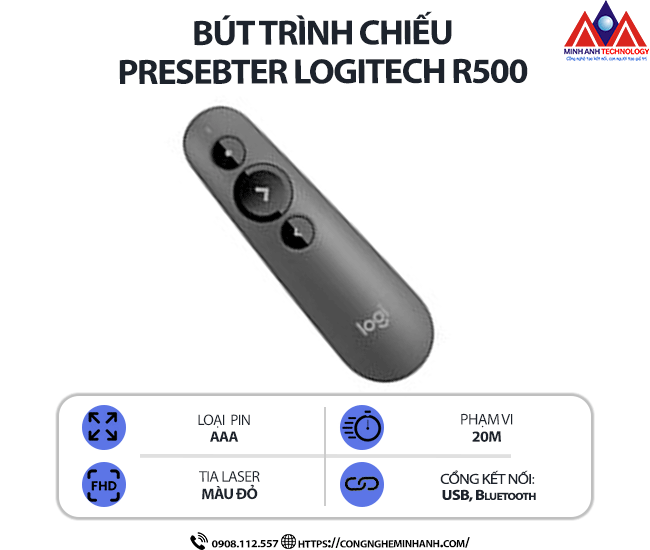 Bút trình chiếu Presenter LOGITECH R500