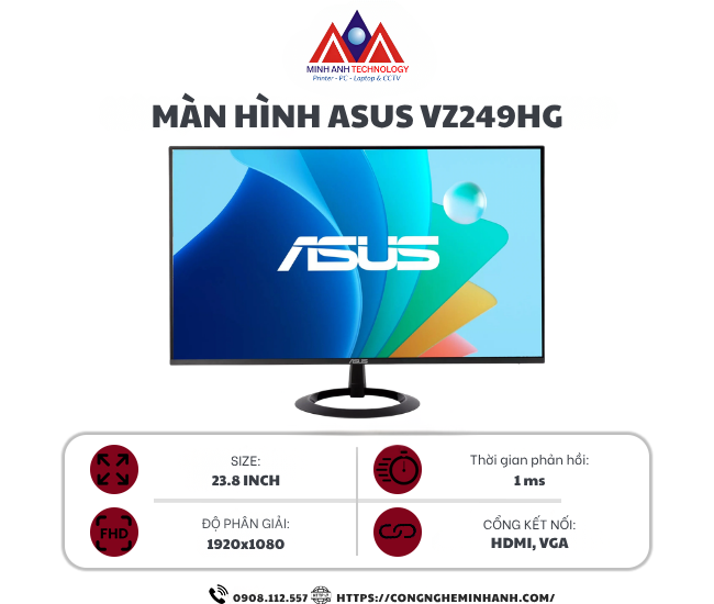 Màn hình ASUS VZ249HG (23.8 inch/ IPS/ FHD/ 120Hz/ 1ms)