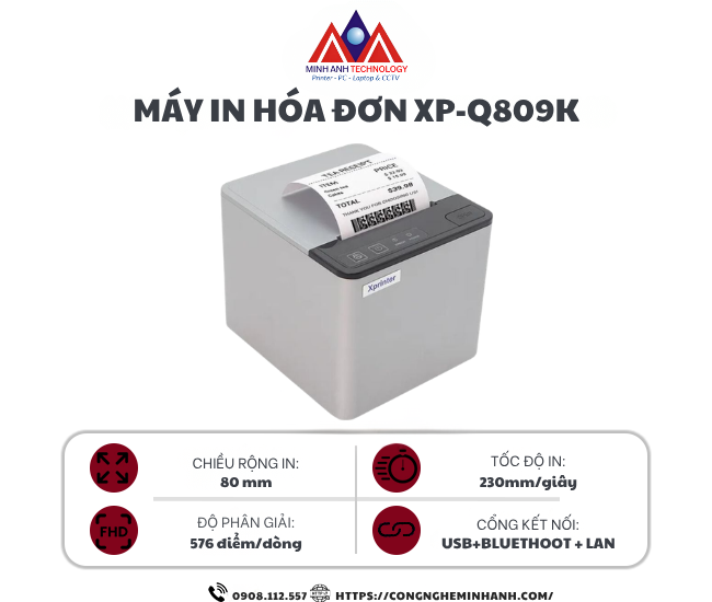 Máy in hóa đơn XP-Q809K
