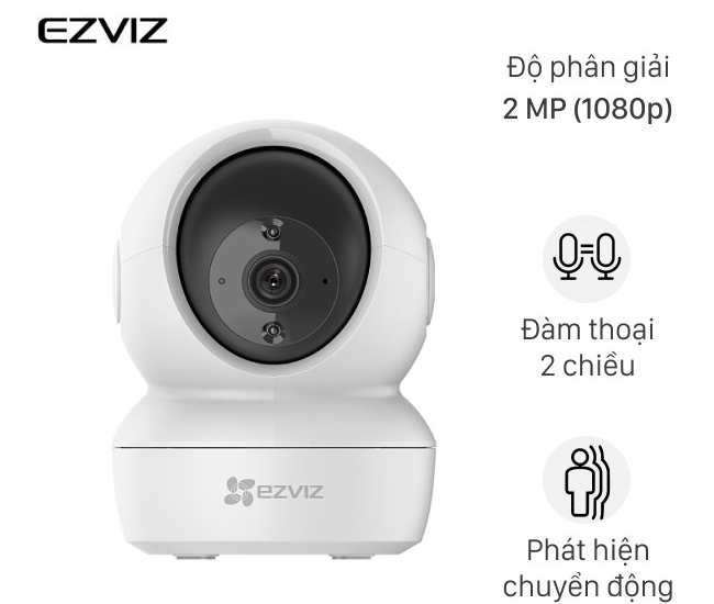 Camera Wifi Ezviz H6C Pro 2MP (Phát hiện tiếng ồn, xoay, có màu ban đêm)