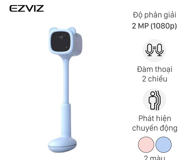 Camera Wifi EZVIZ BM1 2MP – Camera Em Bé Không Dây, Pin Sạc, Báo Khóc, Theo Dõi Bé Từ Xa