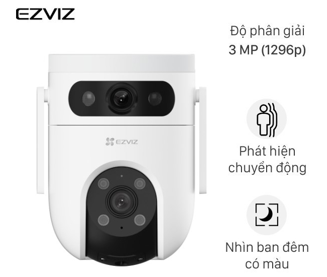 Camera Wifi EZVIZ H8C– Quay Quét 360°, Theo Dõi Chuyển Động, Đàm Thoại 2 Chiều, Chống Nước IP66, Màu Ban Đêm