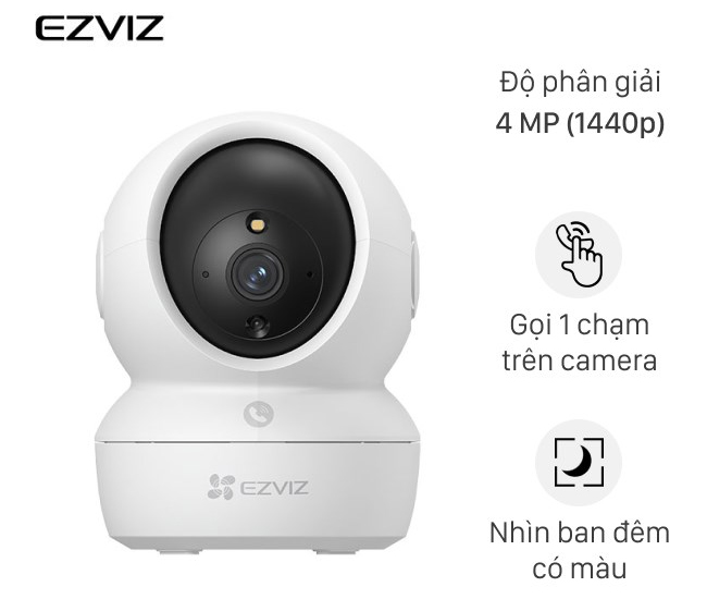 Camera Wifi Ezviz H6C Pro 2MP – Quay 360°, Đàm Thoại 2 Chiều, Nhìn Đêm Có Màu, Báo Động Thông Minh